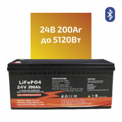 LiFePO4 аккумулятор 200Аг 25.6В (5120Вт.ч) BMS 200A +Bluetooth модуль для гибридного инвертора FCHAO 4.2кВт