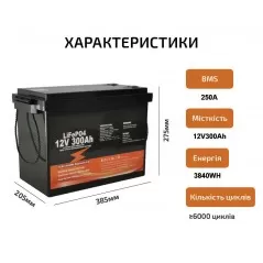 LiFePO4 аккумулятор 300Аг 12.8В BMS 250A +Bluetooth модуль для инвертора FCHAO 3000Вт